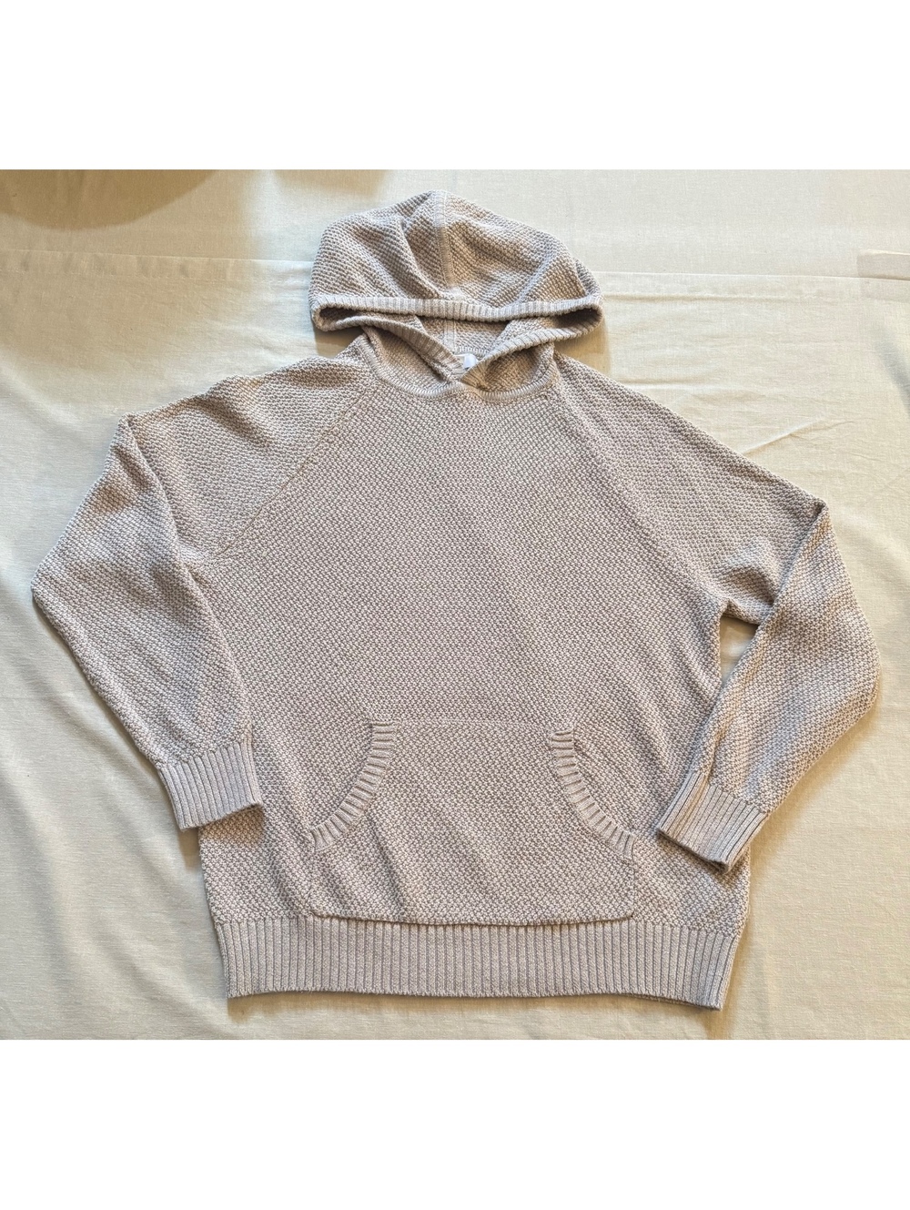 Wilt Women's Medium Beige Knit Hoodie Sweater with Front Pocket